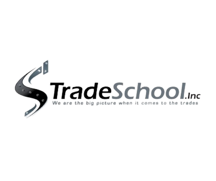 Logo of Trade School Inc. featuring a stylized black wrench and the text "Trade School Inc." with the slogan "How to Apply: We're the Big Picture When it Comes to the Trades.
